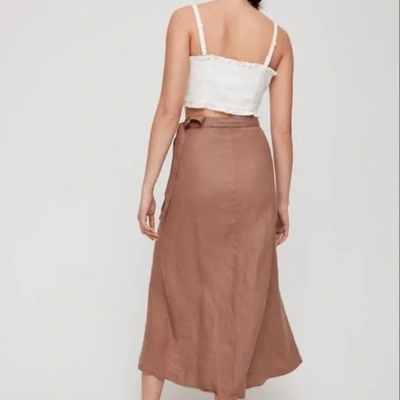 Aritzia - Wilfred - Linen Blouse and Skirt Set - Nutmeg - Size XS - Picture 4 of 10